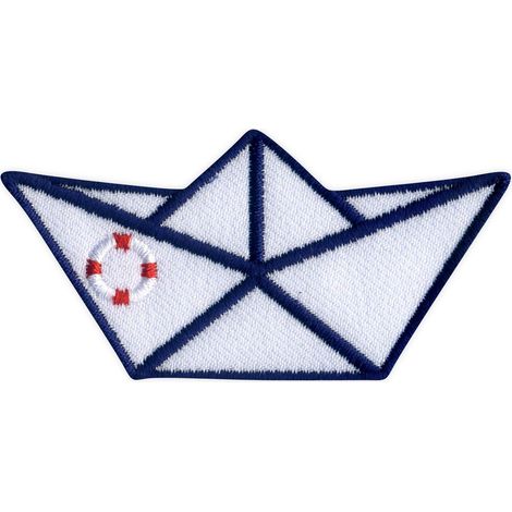 Origami-Boot-Aufnäher – Rettungsring – Selbstklebende Rückseite – Gestickter Aufnäher/Abzeichen/Emblem