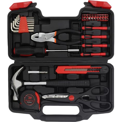 Kit Outils Maison 39 Pièces avec Mallette de Rangement Set Bricolage DIY Réparation Domestique Polyvalent et Pratique (1/5)