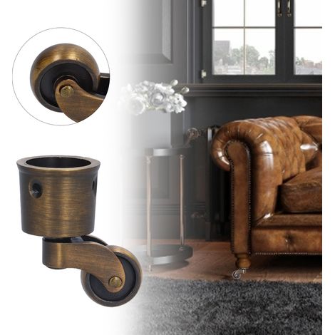 Roue Castor Vintage Alloy Zinc CUP 360 Rotation Stable Silent Dia - Roue Castor Vintage Round Cup Zinc Alloy Caster 360° Rotation Stable Silent Wheel Dia Swivel (1/5)
