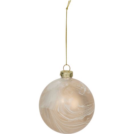 Boule verre décor effet marbre blanc D.8cm doré - Atmosphera créateur d'intérieur (1/2)