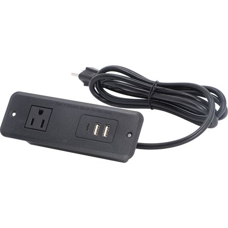 Prise encastrable 20W PD charge rapide avec 1 prise 2 USB 1 Type C, bloc multiprise encastré pour bureau meuble US 110V (1/5)