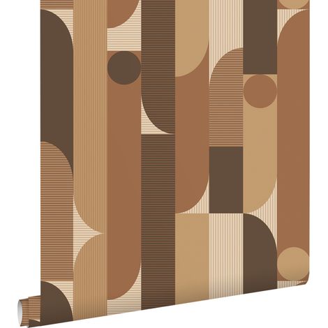 papier peint formes géométriques marron - ESTAhome (1/5)