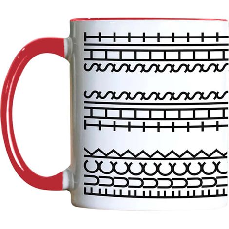 Mug à café « Fuck This Shit » avec message caché, original, drôle et décalé, cadeau pour femmes, hommes et collègues, rouge. (1/5)