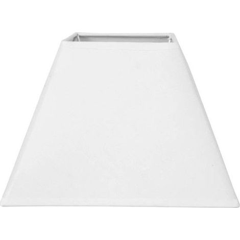 Abat-jour - Carré - Blanc - Pour lampe - Base 20 cm - Culot E27 avec réducteur (1/2)