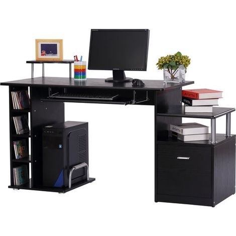 Bureau pour ordinateur HANDY noir (1/5)