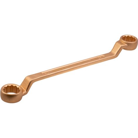 Bahco Funkenfreier, tiefgekröpfter Doppelringschlüssel, 30 x 32 mm, aus Kupferberyllium, 390 mm