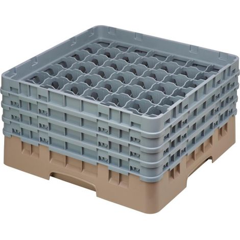 Casier à verres 49 compartiments Camrack beige hauteur max 215mm - 500 x 500 x 267 mm - CAMBRO