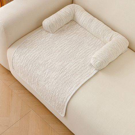 Coussin Rafraîchissant Été pour Chat, Coussin Canapé Portable pour Animaux, Tapis Dodo Anti-dérapant Anti-usure, Capuccino, 80x60cm (1/5)
