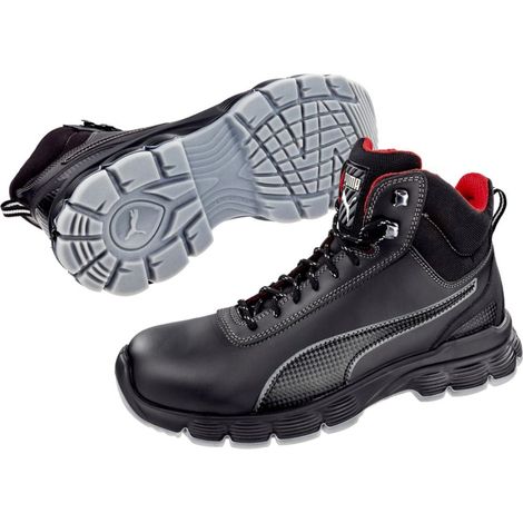 Scarpe antinfortunistiche alte Puma Pioneer S3 ESD SRC Nero / Rosso 44