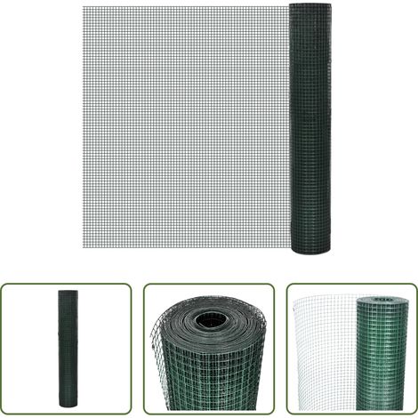 vidaXL Maschendraht - Drahtzaun für Hühner Verzinkter Stahl 1x25 m Grün (1/5)