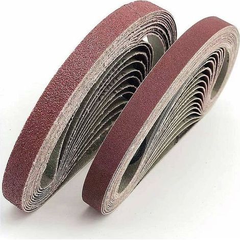 Bande abrasive 13x457 mm.4 sortes de gravier mixte (5X40/60/80/120).Ensemble de Bandes Abrasives (20 pièces),LO-Ron (1/5)