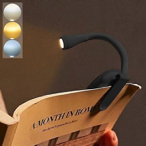 Lampe de lecture rechargeable à pince avec luminosité réglable (1/5)