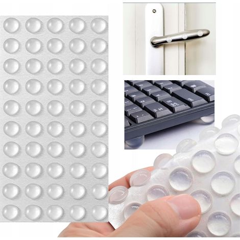 Butoirs en silicone, patins en caoutchouc transparent, 50 pièces, auto-adhésifs, 8 x 2 (1/5)