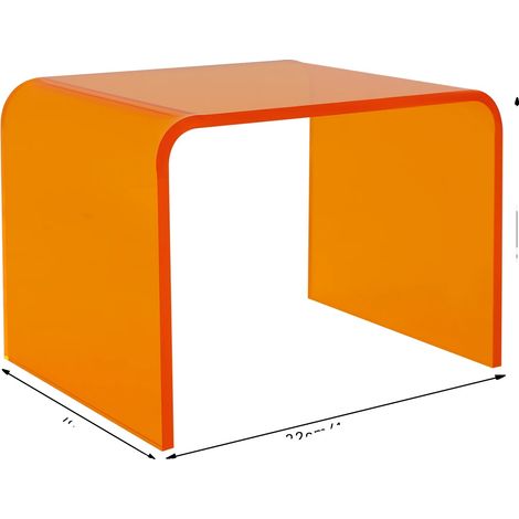 Taburete escalonado, acrílico resistente, diseño moderno, naranja (1/2)