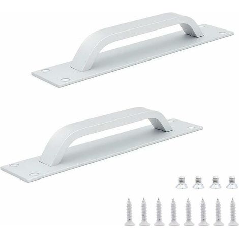 Lot de 2 poignées de porte coulissante en aluminium, 20 cm x 4 cm, argent (1/5)