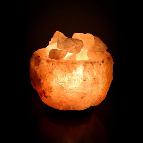 Lampada di Sale Himalayano Rosa naturale Braciere Rotondo grezzo con pezzotti 4Kg