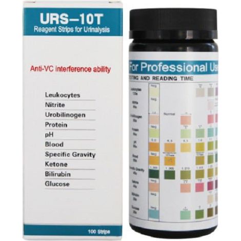 100 bandelettes de test d'analyse d'urine de réactif de Urs-10T 10 bandelettes de test d'urine de paramètre (1/4)