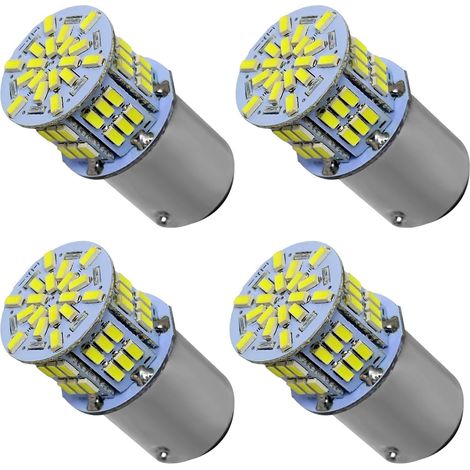 NOLUXA 1157 Blanc Ampoules LED, 4 Pcs Blanc 60007000K 12V-24V P21/5W 1214LM Ampoules LED pour aux Feux Stop, Clignotants et Feux (1/5)