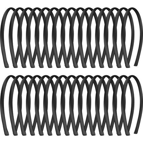 30 schwarze Satin-Haarbänder, 1 cm breit, Haaraccessoire für Frauen und Mädchen, für den täglichen Gebrauch (1/5)