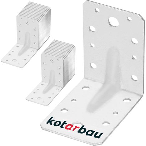 KOTARBAU® 25 Pièces Équerre De Fixation - Acier Galvanisé - 90 x 90 x 65 mm - Argent - Renfort D'Angle Métal - Équerre de Fixation Renforcée - 90 Degrés (1/4)