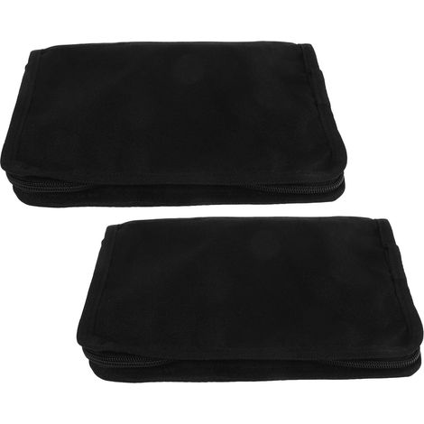 Lot de 2 Porte Documents pour Boîte à Moufles en Tissu Oxford Noir (1/5)