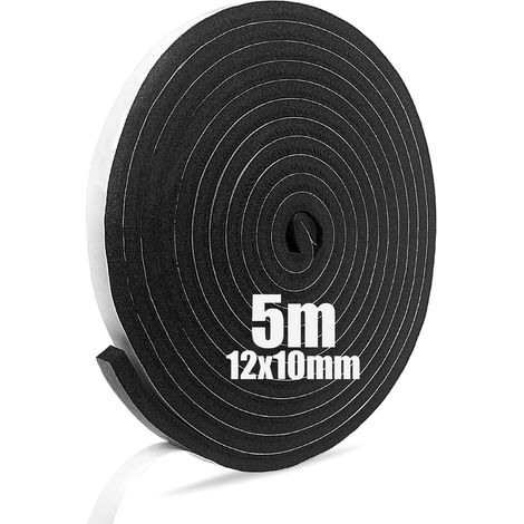 1 Rouleau Joint Isolation 5m Mousse Adhésive Étanchéité Phonique Anti-Collision Pour Porte Fenêtre Noir (1/5)