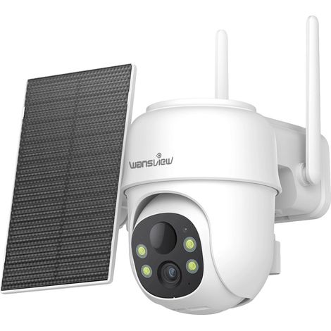 Cámara de seguridad, resolución 2K, alimentada por energía solar, 1 unidad. (1/2)