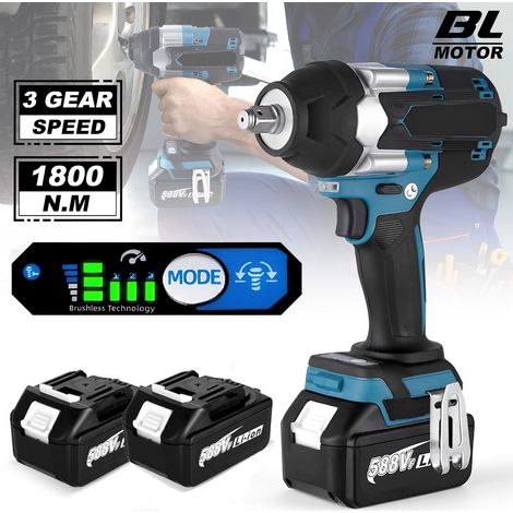 Clé à Chocs Sans Balais 1800N·m 1/2 Pouce Sans Fil Batterie Lithium 18V avec 2 Batteries (1/5)