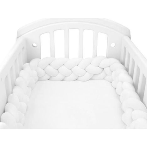 Tour De Lit Serpent - 3 M - Pour Lit Bébé Et Cododo - Protection Tête Et Espacement - Blanc Kaki Marron - Lot De 1
