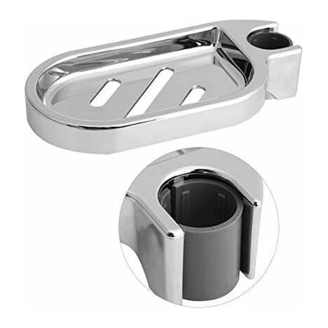 Porte-savon, porte-savon de douche réglable pour barre de douche, argent（Ouverture：25 mm） (1/5)