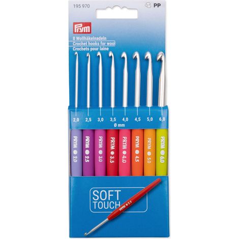 Prym Uncinetto per Lana Set Manico Morbido, Multicolore, Taglia unica (1/5)