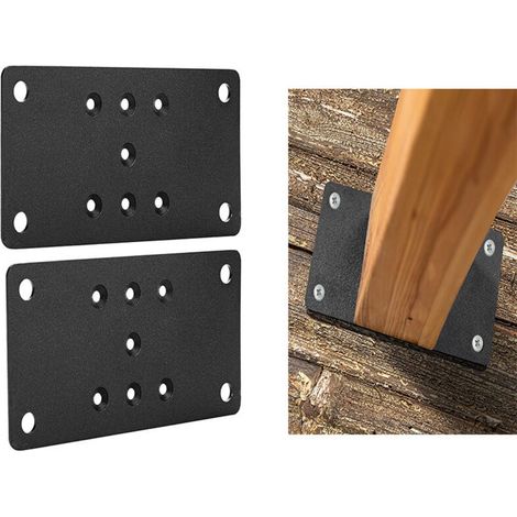 Plaque de base robuste pour poteaux de patio, fixations pour poteaux de clôture, supports, plaques d'ancrage pour poteaux de terrasse, connecteurs pour socles de poteaux de terrasse (1/5)