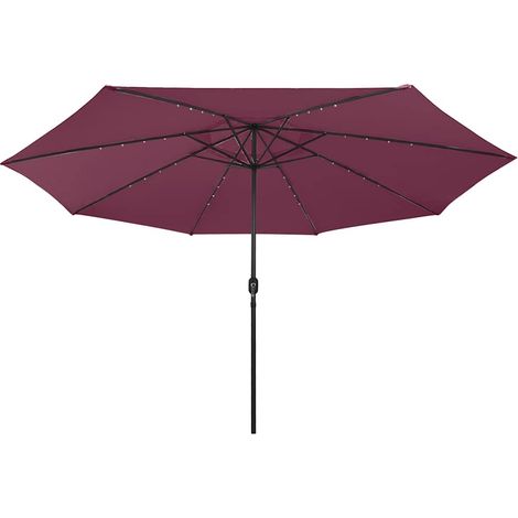 Maison Exclusive - Parasol de jardin avec lumières LED mât en métal rouge bordeaux (1/5)