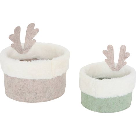 PANIER TISSU RENNE FOURRURE X2 - Feeric lights & christmas (1/3)