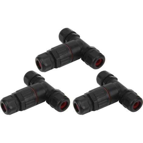 3 Stück IP68 wasserdichte Stecker, elektrische Kabel, 3-Wege-T-Form, Zubehör für den Außenbereich und industrielle Anwendungen (1/5)