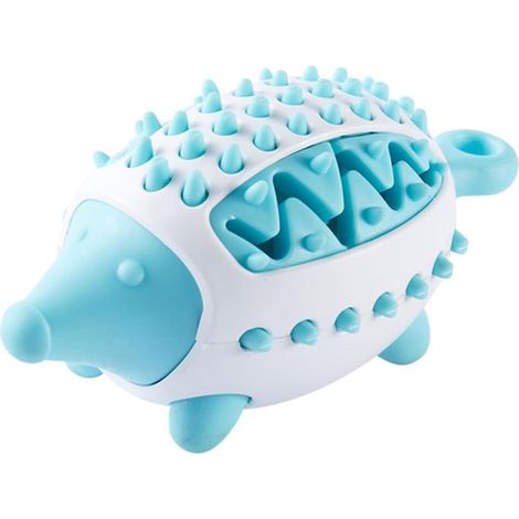 Jouet chien couineur bleu peluche à mâcher portable, jouet interactif doux, anti-stress, stimulation mentale pour chiot et petit chien (1/5)