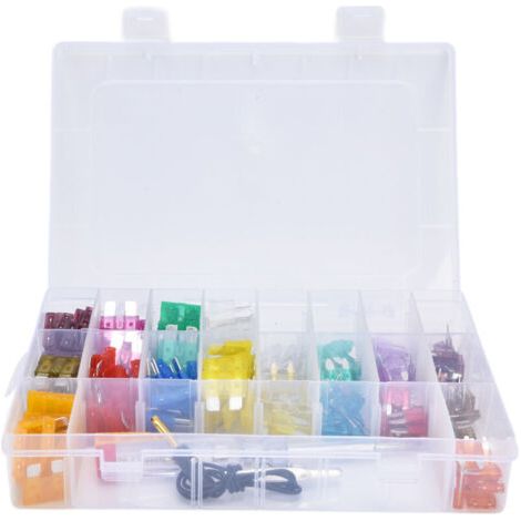 180 Pièces Fusibles Lame Auto Alliage Aluminium Kit avec Testeur Circuit 5‑40A pour Voiture