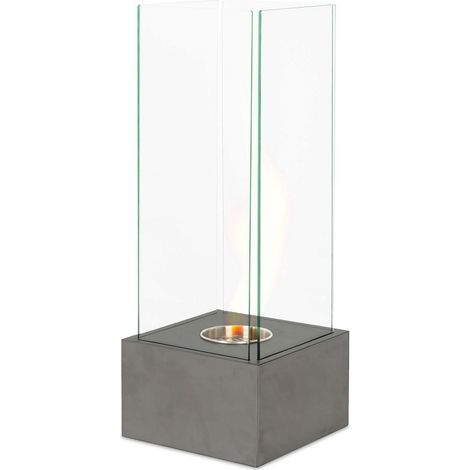 Caminetti al bioetanolo moderno grigio goffrato cm 25 x 25 x h 65 (1/2)