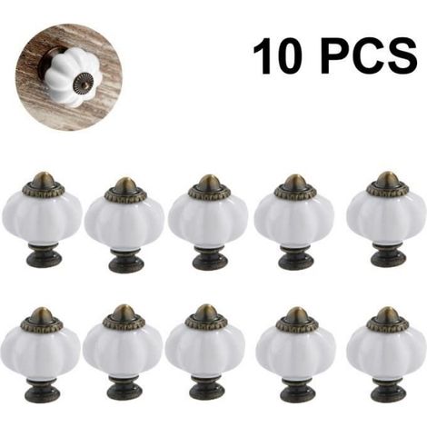 Boutons D'armoire - Acrylique - Diamètre 30 mm - Hauteur 36 mm - Vis 25 mm - Blanc - Lot De 10 (1/4)