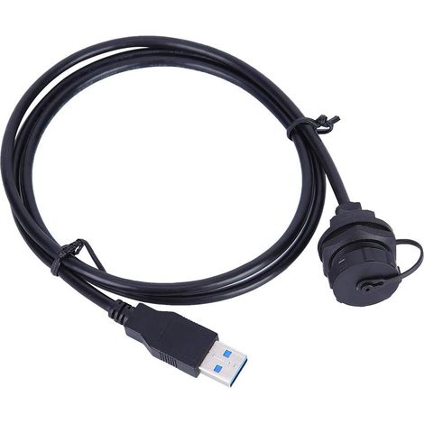 Connecteur de Rallonge, Connecteur USB étanche 3.0 A-mâle vers A-femelle Câble de Rallonge Câble USB Panneau Encastré Câble pour Téléphones Mobiles Disques Durs Automobiles Numériques (1/5)
