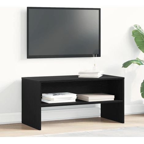 TV-Schrank Schwarz Eiche-Optik 80x40x40 cm Holzwerkstoff