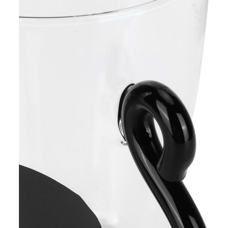 Kaffeetasse, Milchteebecher, Wasserbecher, Kinderbecher, hitzebeständige transparente Wasserflasche, wiederverwendbarer Becher (Schwarze Katze) (1/5)