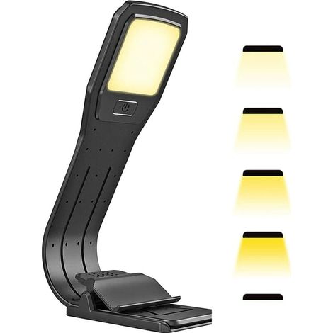 LED Lampe de Lecture avec Clips USB Rechargeable 4 Luminosité Réglable Pliable Lecture de Nuit Avec Magnétique Lampe Clips pour Livres Kindle Tablette iPad Ordinateurs Portables etc. (1/5)