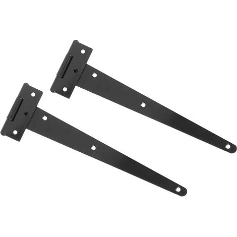 2pcs 10 pouces peinture noire T-triangle charnière T-charnière fendue portant charnière de porte，Pour meubles de maison, portes et fenêtres, etc. (1/5)