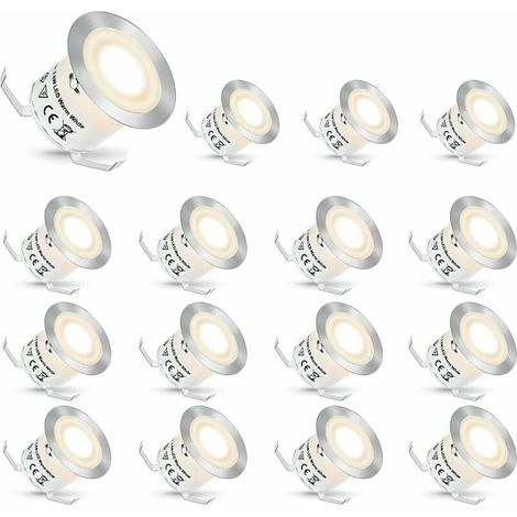Foco LED empotrable para exterior, IP67, resistente al agua, para escaleras, jardín, patio, blanco natural, 16 unidades (1/5)