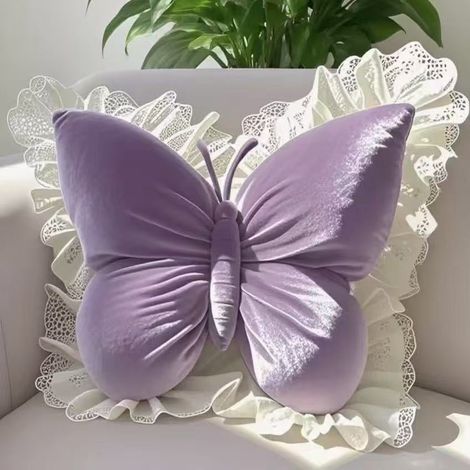 Coussin Peluche Nœud Dentelle - 55 cm - Décoration Intérieure Chambre Salon Étude - Cadeau Noël Anniversaire - 1 Pièce (1/5)