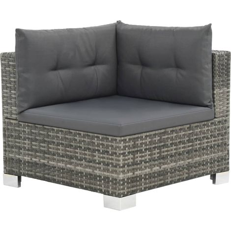 Maison Exclusive - Set Divani da Giardino 10 pz con Cuscini in Polyrattan Grigio (1/5)