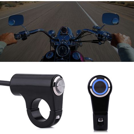 Eosnow 22mm Motorrad Lenkerhalterung Schalter Druckknopf Scheinwerfer Bremse Nebelscheinwerfer EIN/AUS Modell B Blue Ray Version (1/5)