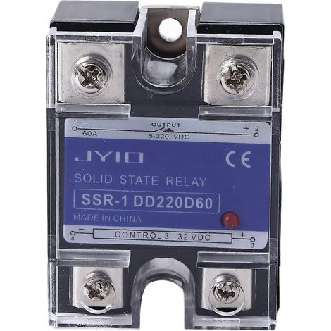 DC/DC-Einphasen-Halbleiterrelais, 3–32 V DC Eingang, 5–220 V DC Last, SSR-Relais für Steuerungssysteme, 60 A