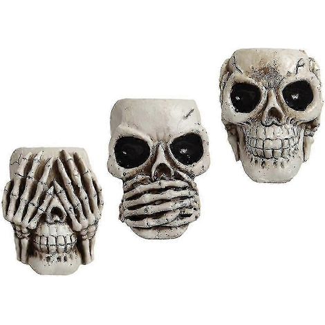 Pot de fleurs en forme de crâne, pot de fleurs gothique en forme de crâne, pot de fleurs de bureau, support de rangement pour plantes succulentes, décoration d'Halloween. (1/5)